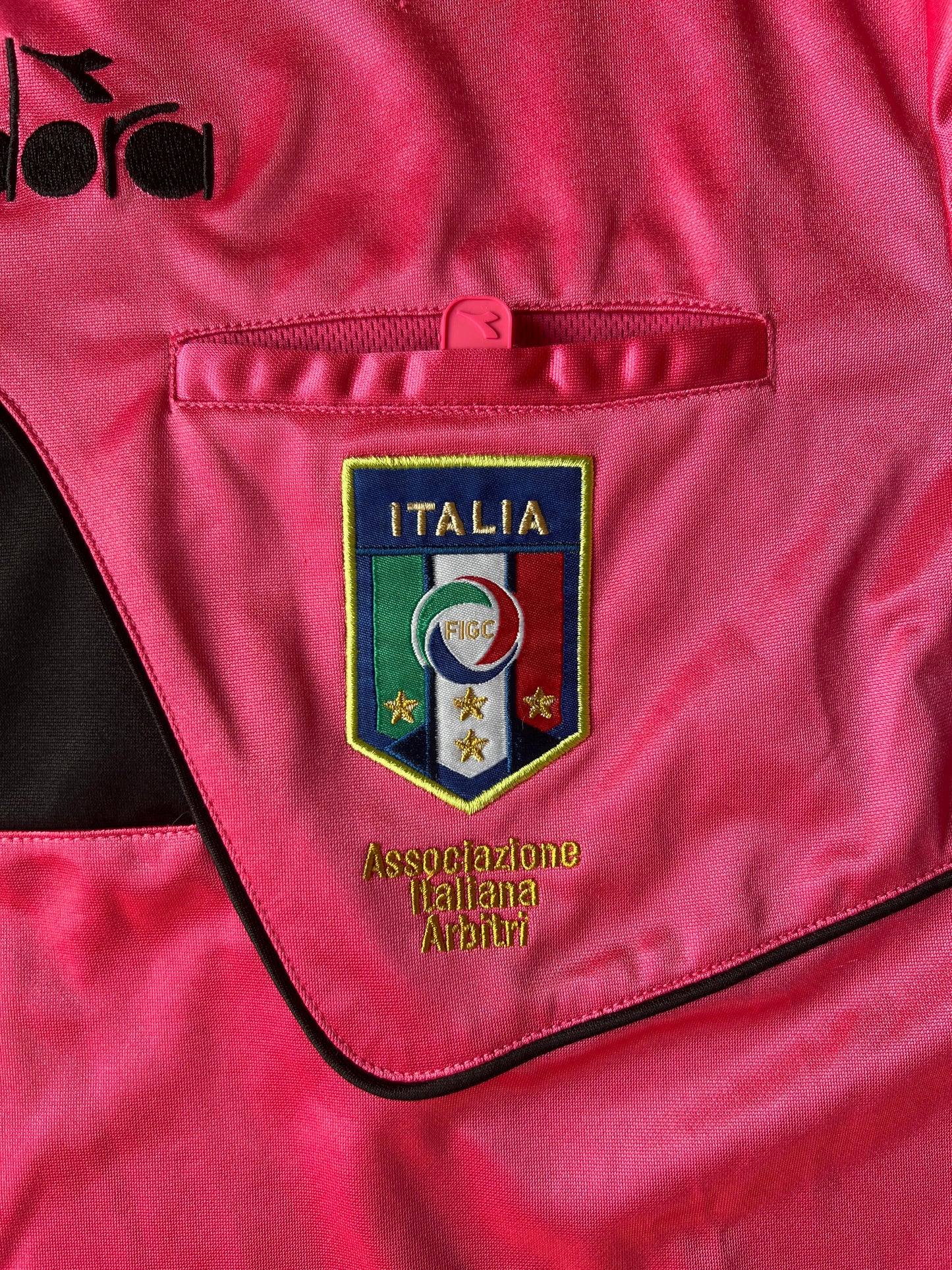 Diadora Serie A Referees Shirt Pink 2017/18 Small