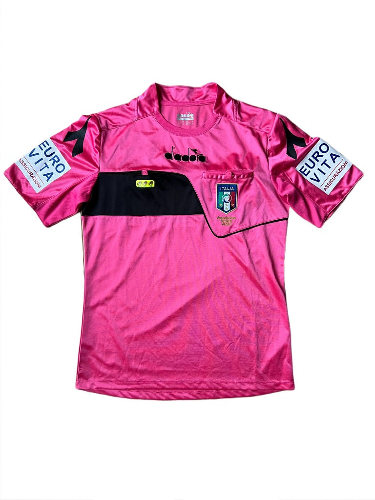 Diadora Serie A Referees Shirt Pink 2017/18 Small